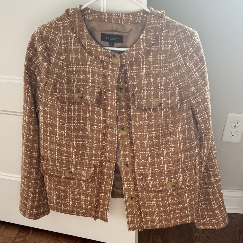 Talbots Brown Checkered Blazer